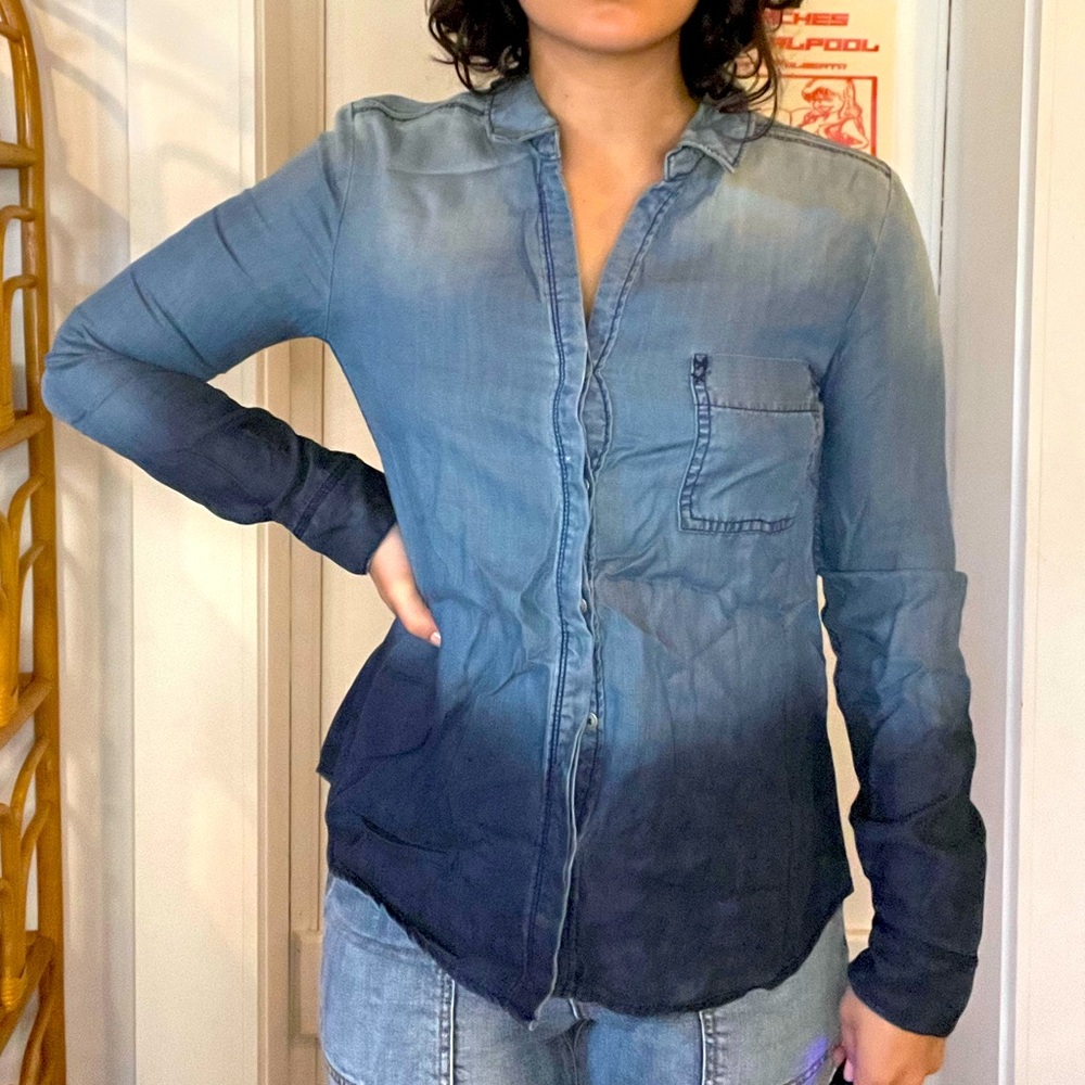 ANTHRO ombré chambray top